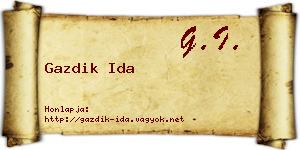 Gazdik Ida névjegykártya