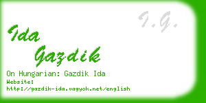 ida gazdik business card